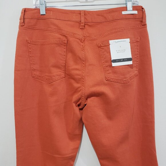 Pilcro & the Letterpress High Rise Bootcut Jeans Size 32 Orange Fray Hem Casual - Picture 10 of 16